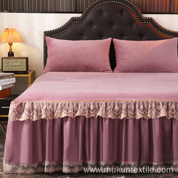 Thicker Solid color milk velvet bedshirts cover sets
